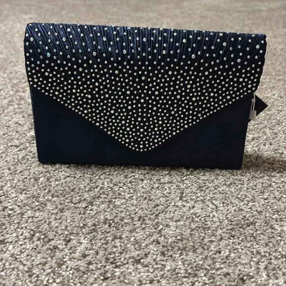 Charming Tailor Midnight Blue Studded Clutch - Picture 3 of 10